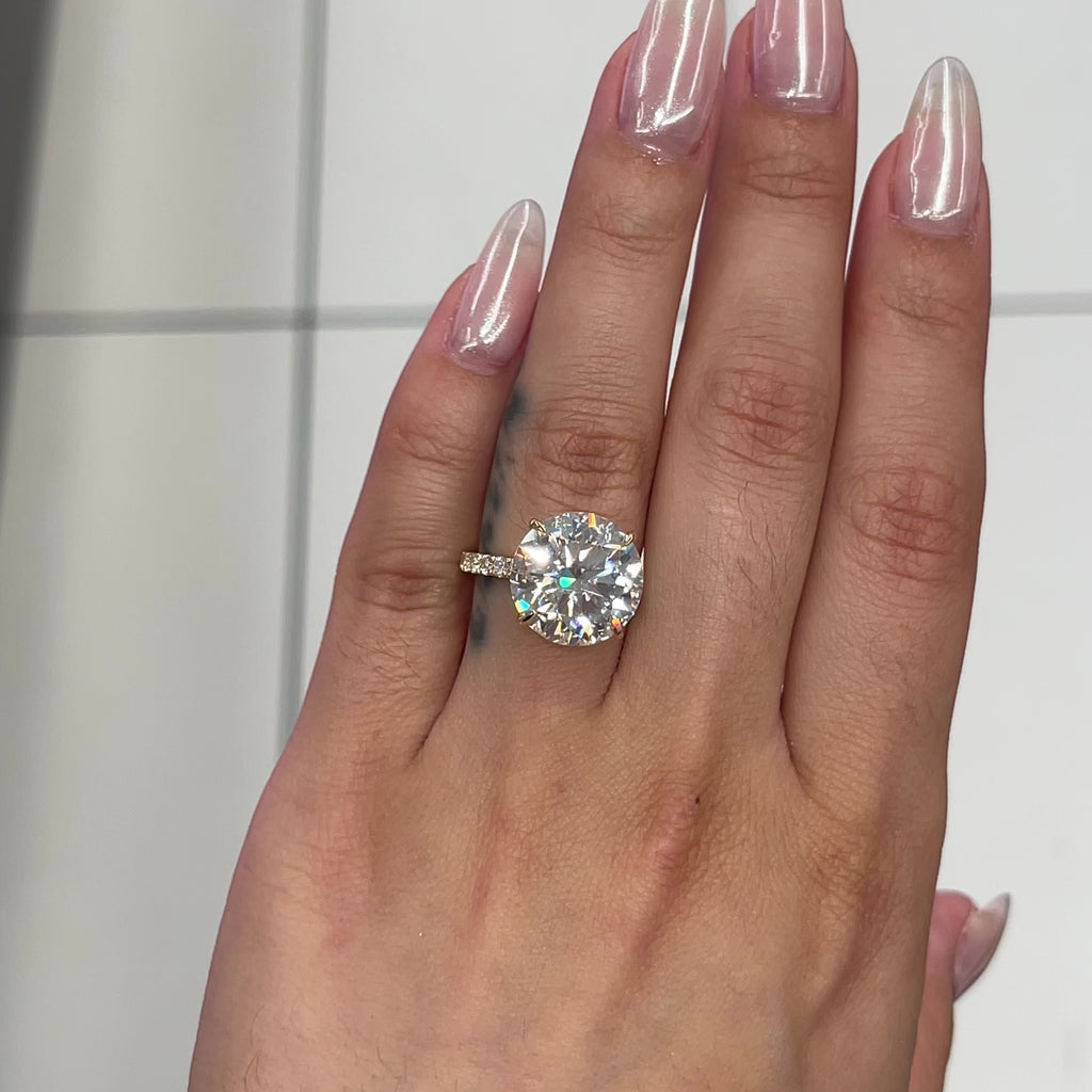 3 Carat Round Brilliant Petite 6 Prong Micropavé – Liori Diamonds