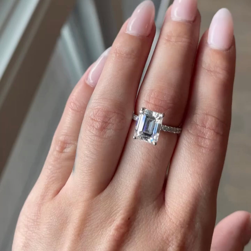 Amazon.com: Goldenchen Fashion Jewelry 14k Gold Filled Emerald Diamond Ring  Women Anniversary Engagement Wedding Gemstone Ring (8)
